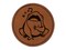 Singing Frog Toad Music Round Iron-On Engraved Faux Leather Patch Applique - 2.5"